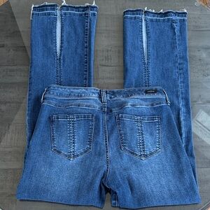 Liverpool The Bootcut Medium Blue Flare Jeans with Raw Hem. Womens Size 10/30.